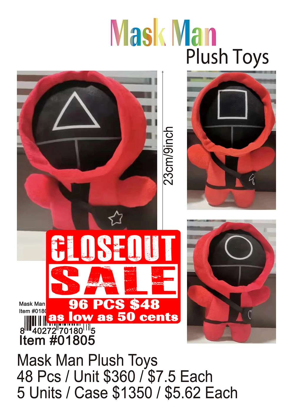 Mask Man Plush Toys (CL)